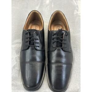 Clarks Ultimate Comfort Men’s Shoes 8M Black Leather Lace Up Casual Oxford